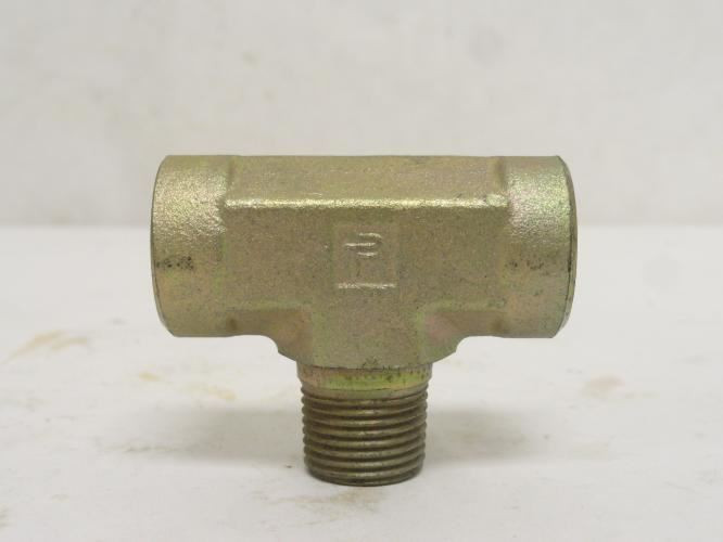 Parker 6-6-6 MBT-S; Male Branch Tee; 3/8 MNPT x 3/8 FNPT (x2)