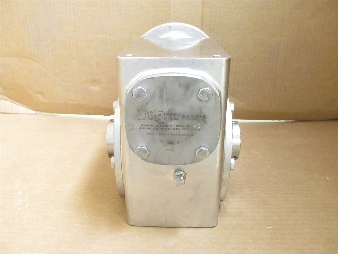 Sterling 37.SDF6K141; Washdown Gearbox; 0.883HP; 60:1 Ratio