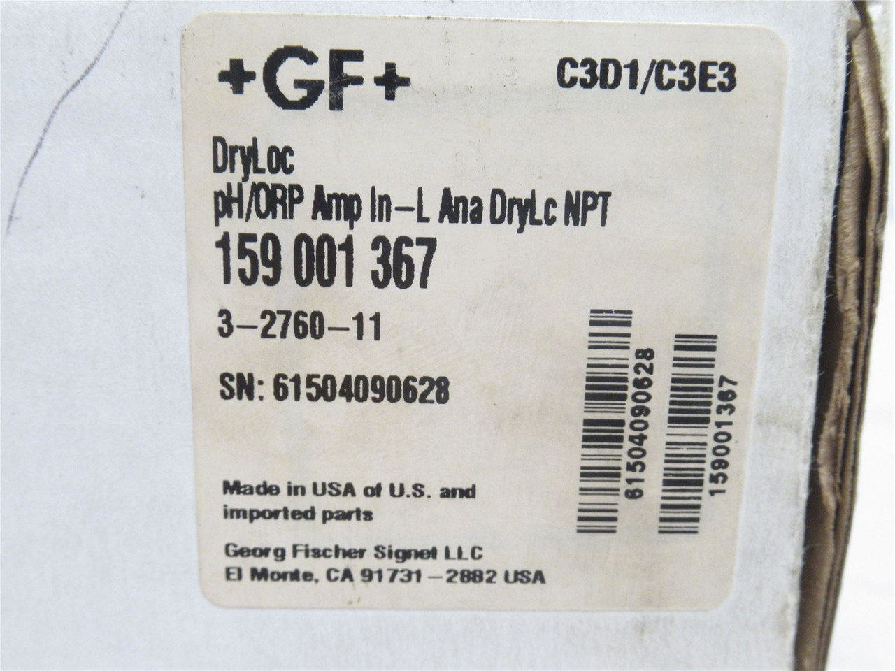 GF 159 001 367; Twist-Lock pH-ORP Preamplifier; 3/4NPT