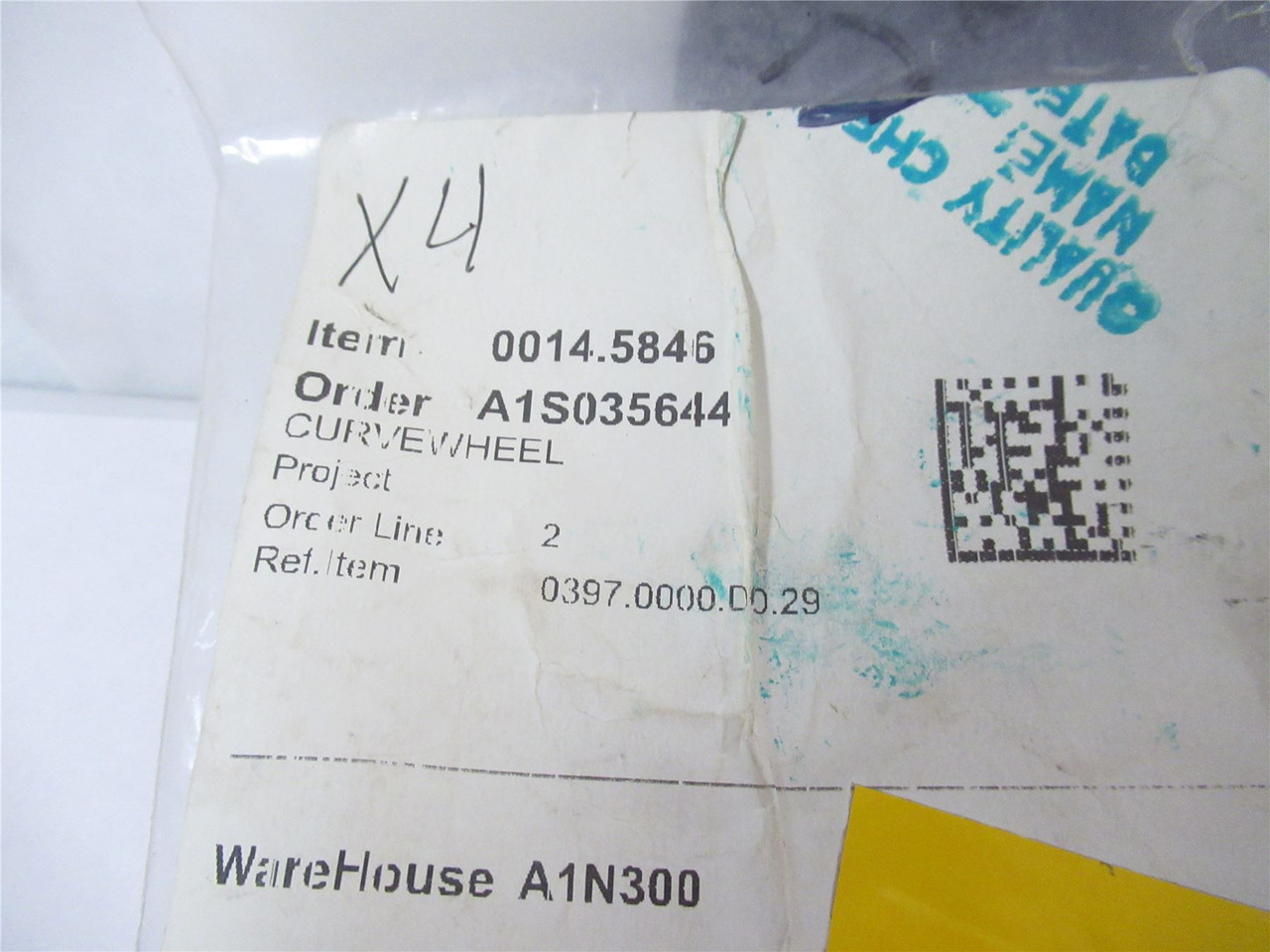 Meyn 14.5846; Lot of 4 Curvewheel .625" ID