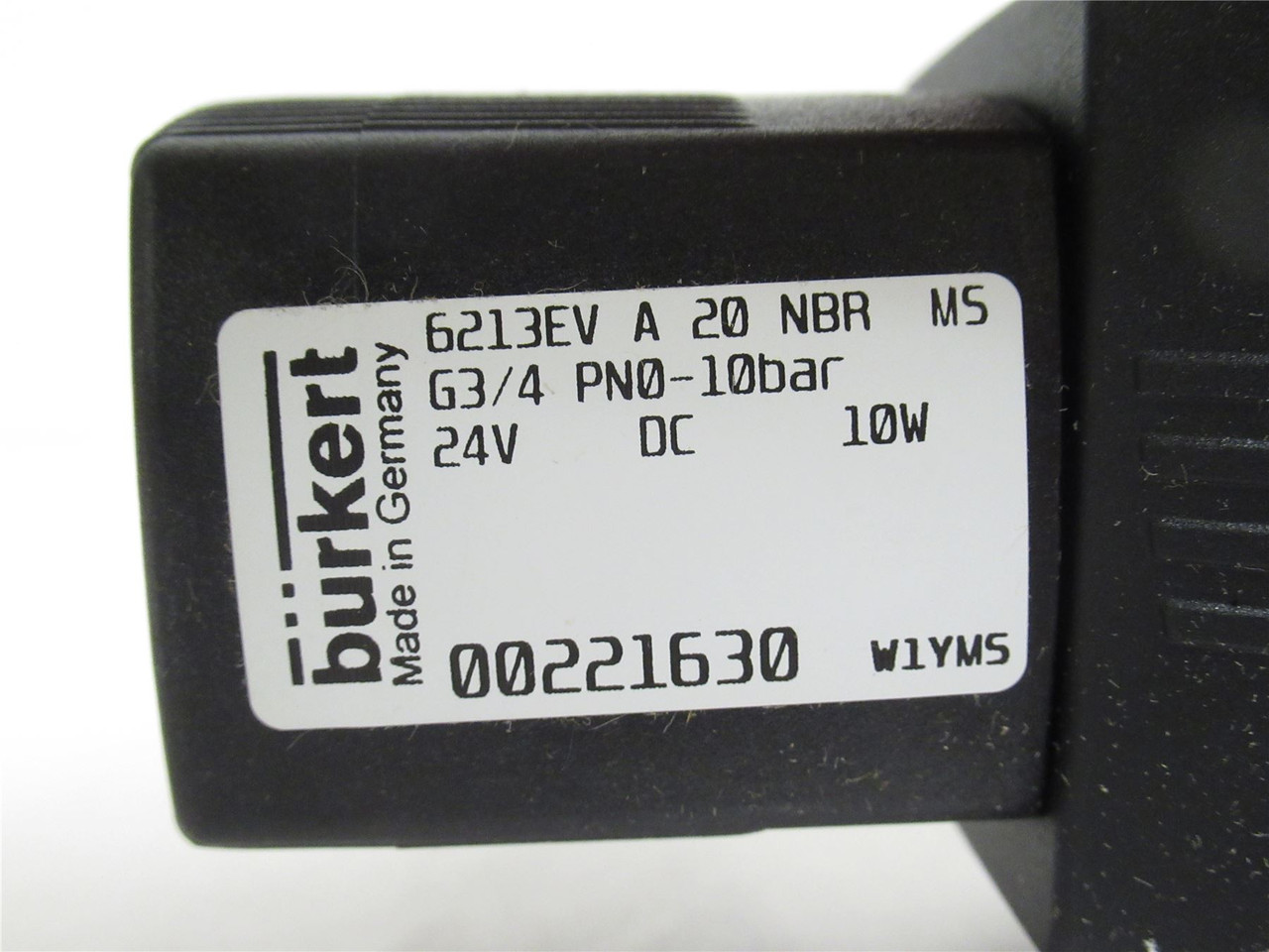 Burkert 00221630_; Solenoid Valve 10BAR 2/2 Way 3/4NPT 24VDC