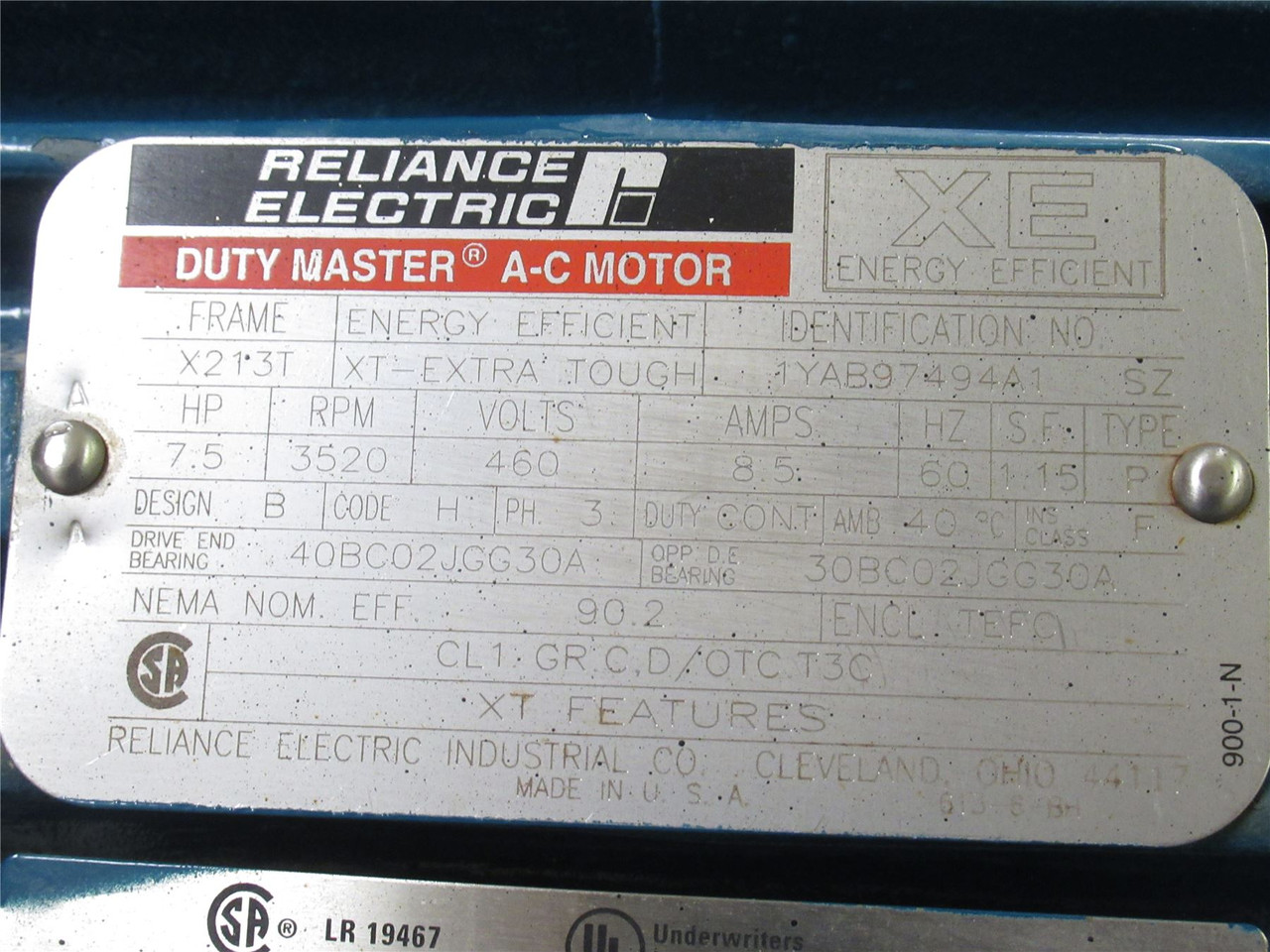 Mosherflo G196-STA; Centrifugal Pump; 1.5 x 3.6"; 7.5HP; 460V