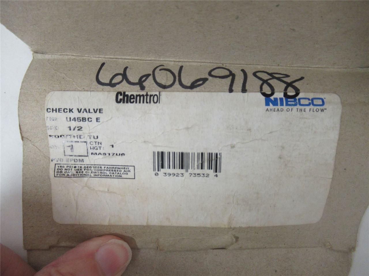 Chemtrol U45BCE-1/2; Check Valve Size 1/2" NPT