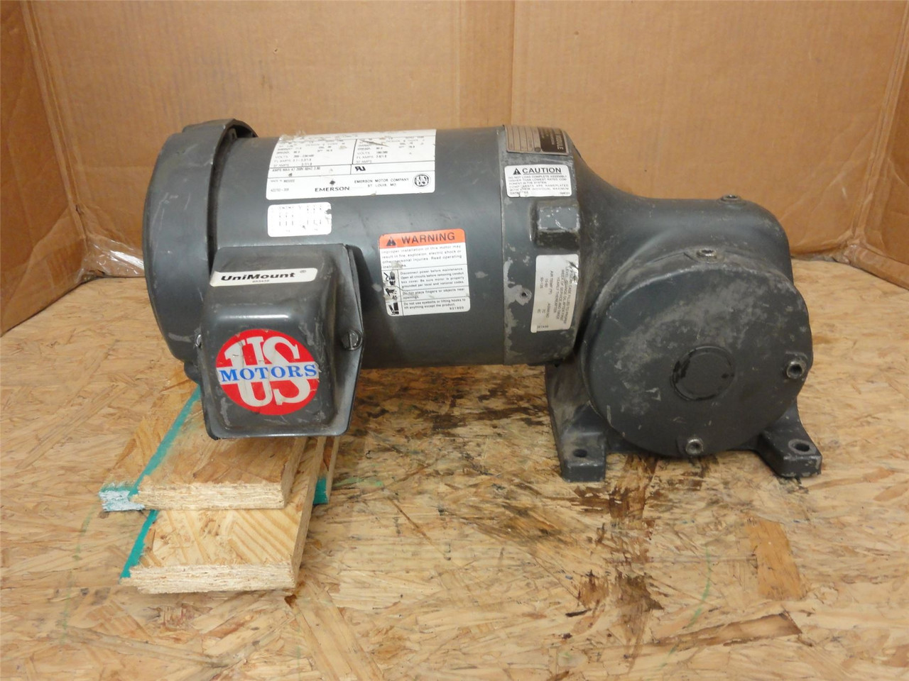 US Motors 6GWP 39; AC Gearmotor 39:1 Ratio; 1HP; 208-230/460V; 3-PH