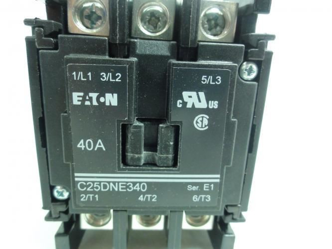 Eaton C25DNE340T-86; Contactor 40A; 600V; 3P; Coil: 24VAC