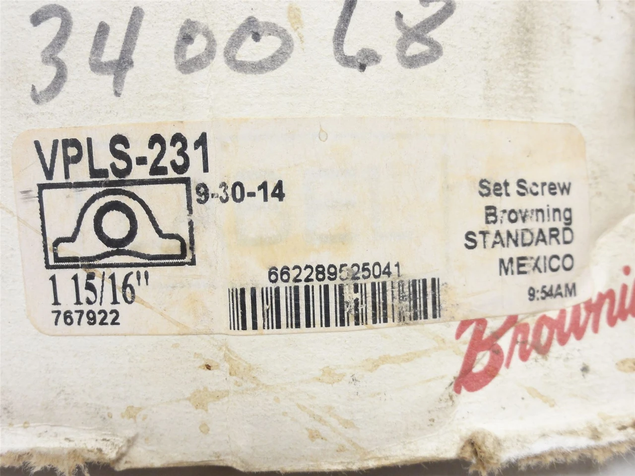 Browning VPLS-231; Pillow Block Bearing; 1-15/16"ID; 2-Bolt