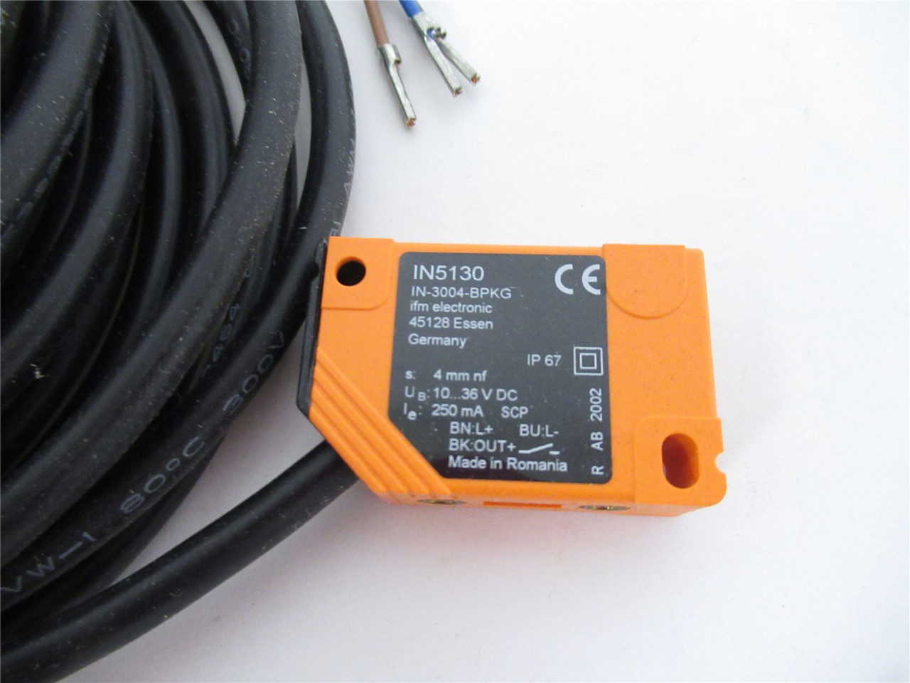 IFM IN5130; Inductive Sensor; 4mm sensing range; 6m L