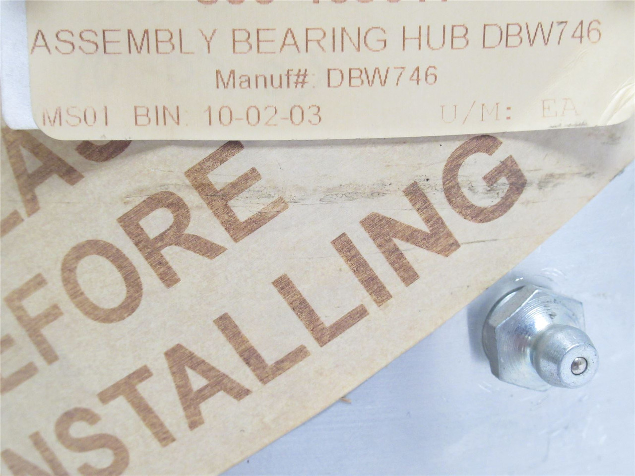 MFG- DBW746; Bearing Hub Assembly; 2"ID