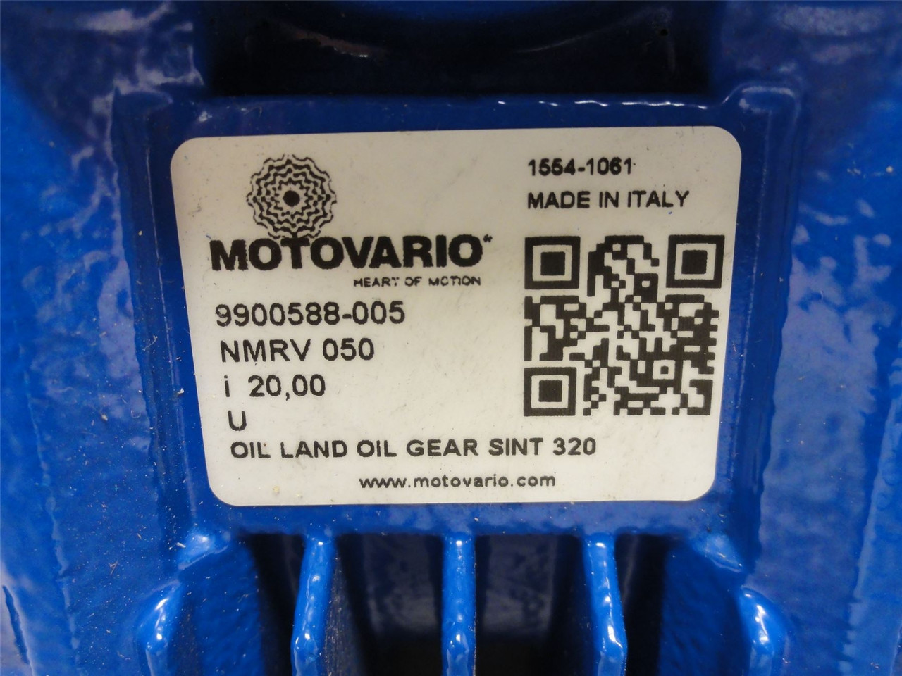 Motovario NMRV 050; Gear Speed Reducer; 20:1 Ratio; RA