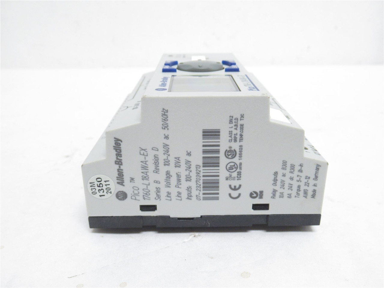 Allen-Bradley 1760-L18AWA-EX; Pico Controller; W/RTC; 18 I/O