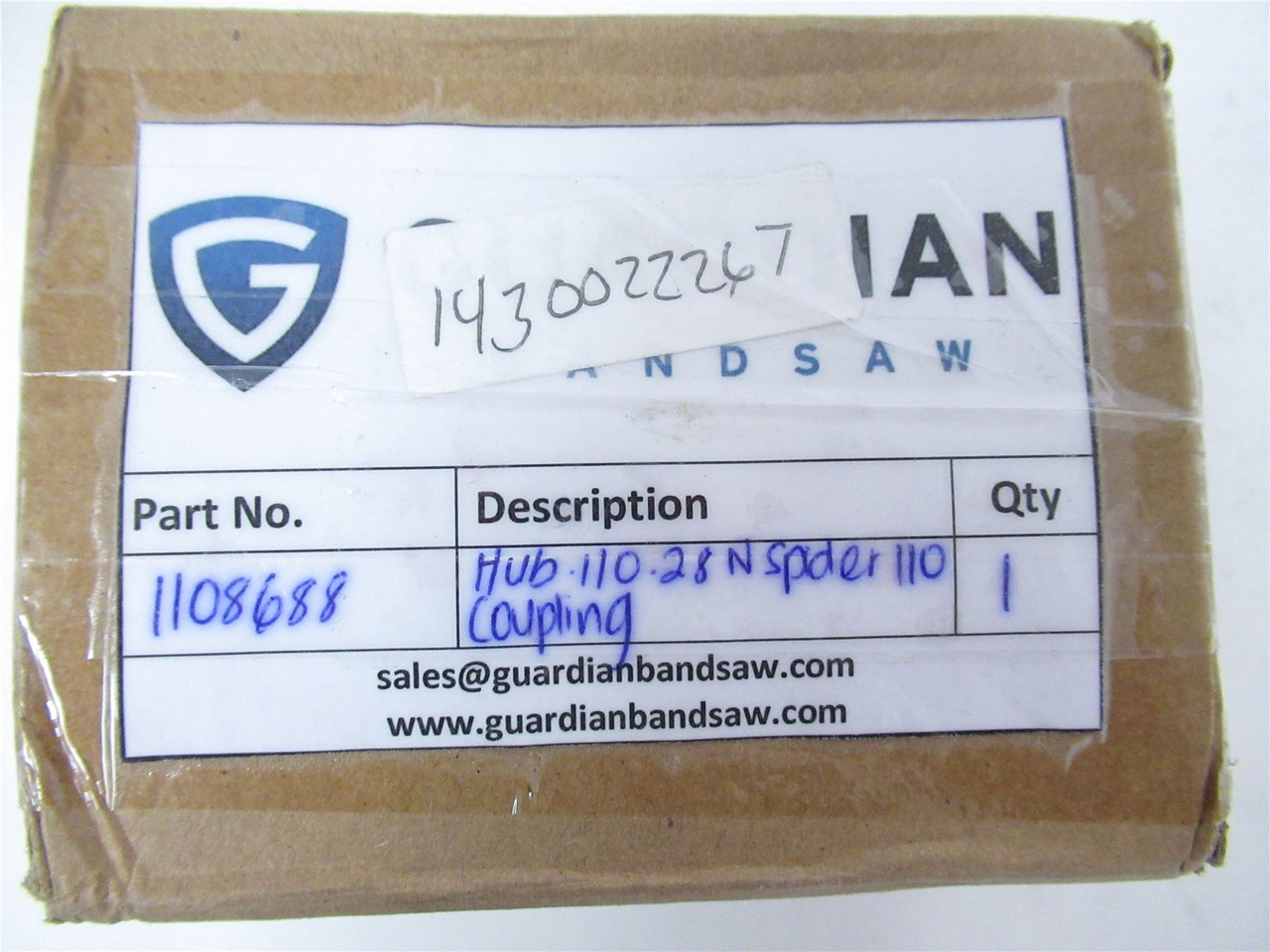 Guardian Bandsaws 1108688; HUB 110 28 N Spider 110 Coupl