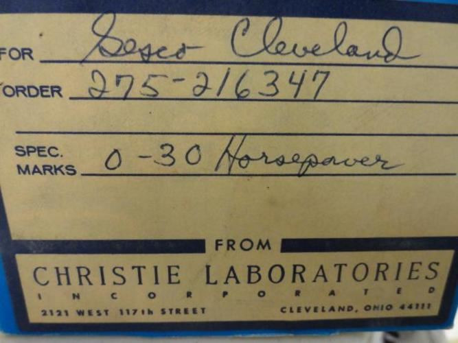 Christie Laboratories 10/0/255/0015/873; Panel Meter