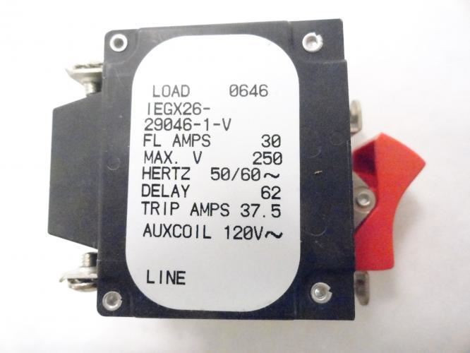 Airpax IEGX26-29046-1-V; Rocker Circuit Breaker 30A 250V