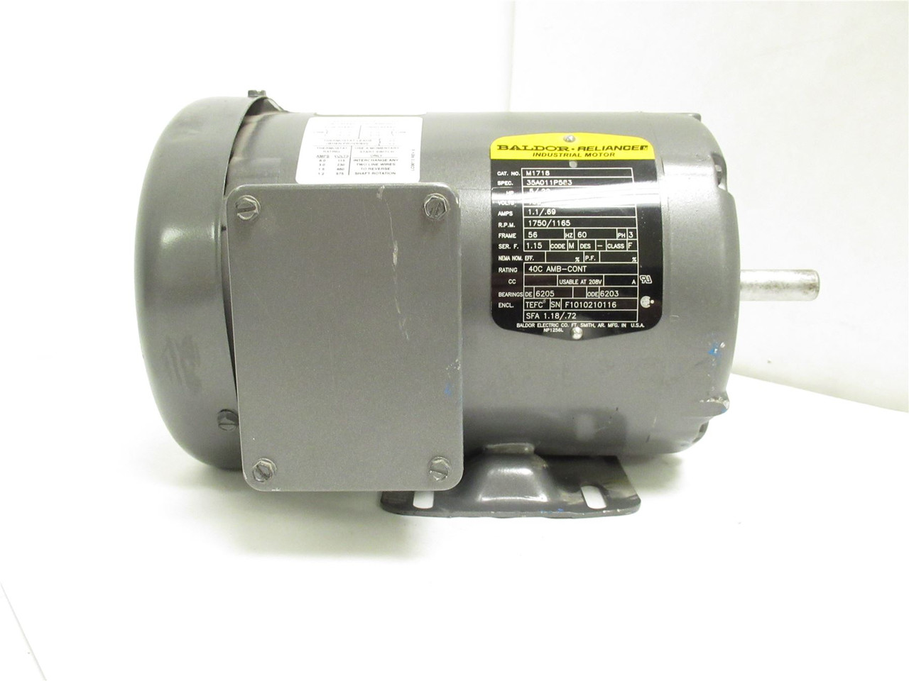 Baldor M1718; Two Speed Motor; 460V; .5/.22HP; 1750/1165RPM