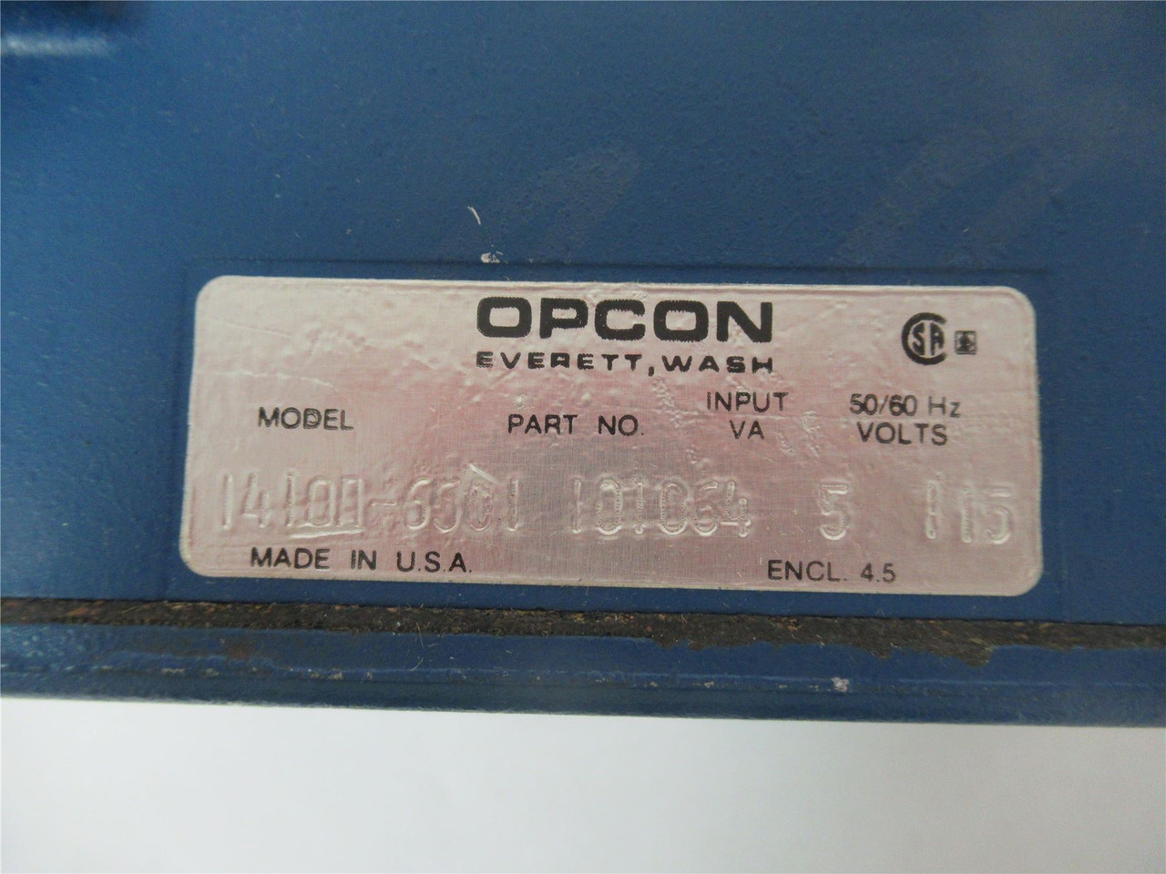 Opcon 14100-6501; Photoelectric Sensor 115VAC 5VA 50-60HZ