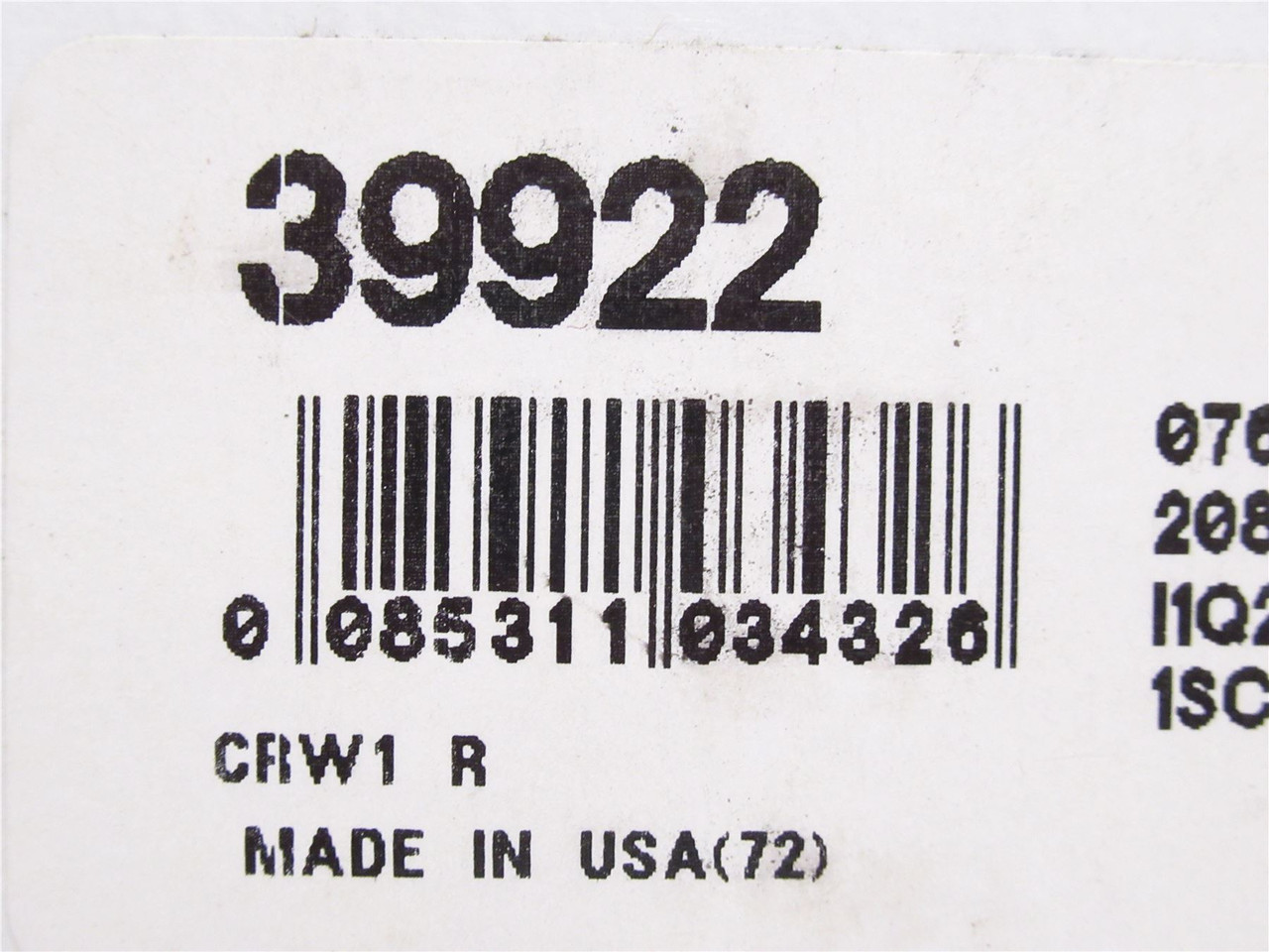 CR 39922; Single Lip Oil Seal; 4"ID x 5"OD x 3/8" Wide