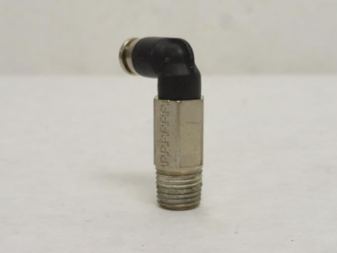 Parker W369PLPX-4-4; Air Elbow; Long; 90Deg; 1/4" PTC x 1/4 NPT
