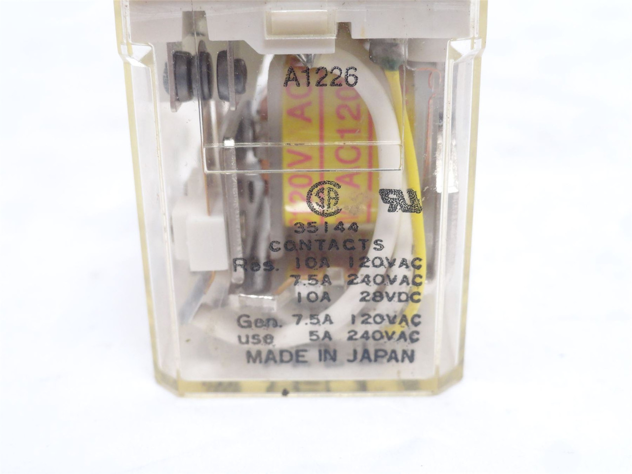 Square D 8501RS44P14V20; Power Relay 10A; 250VAC; Coil: 120VAC
