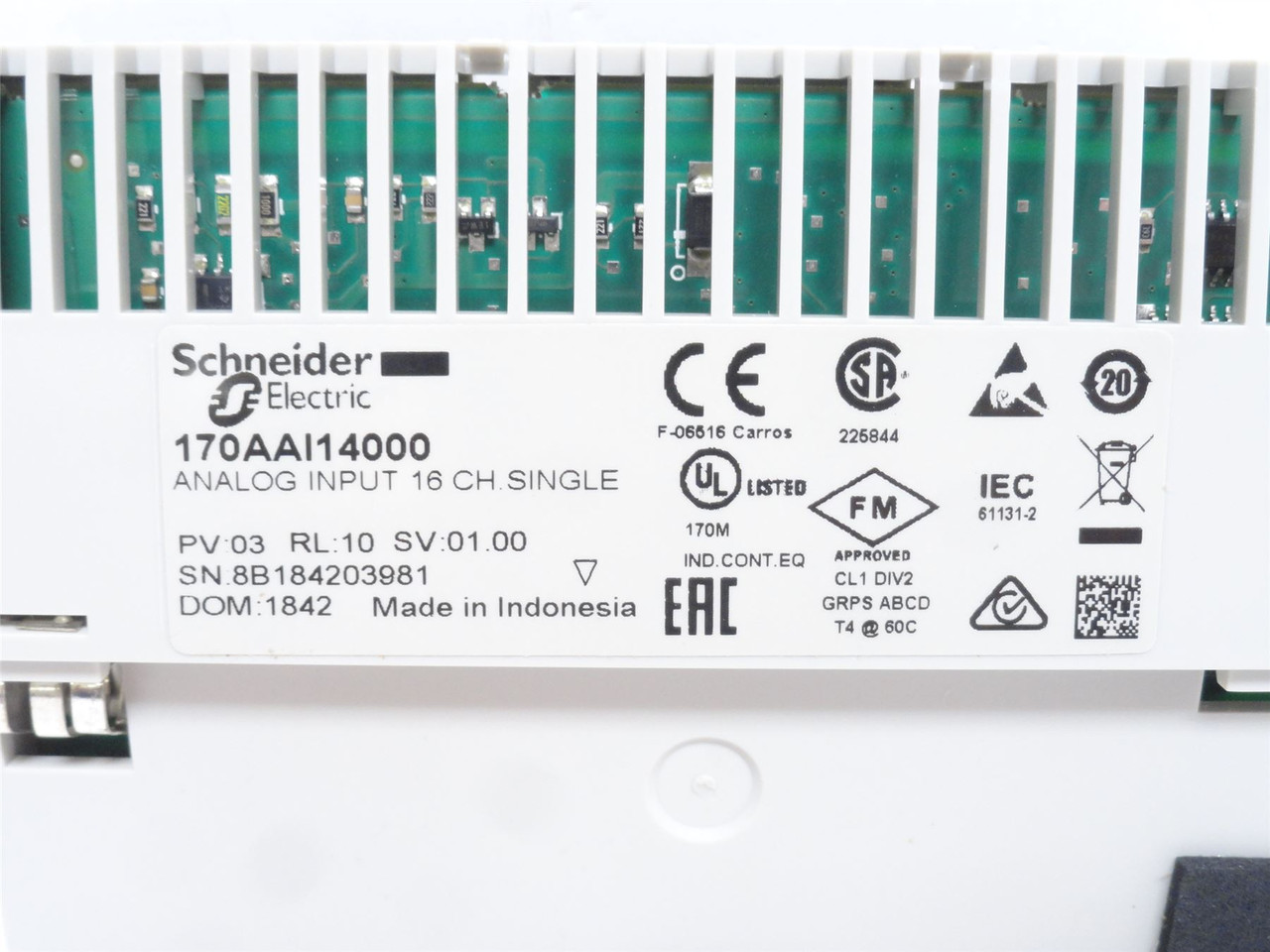 Schneider 170AAI14000; Input Module Expansion; 16 Channel