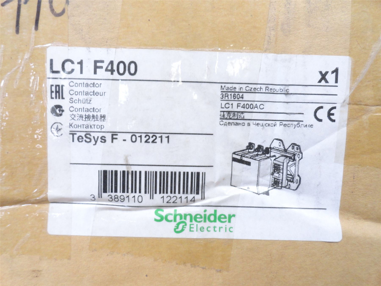 Schneider LC1F400; Contactor Body; No Coil; 400A; 3P; 1000VAC