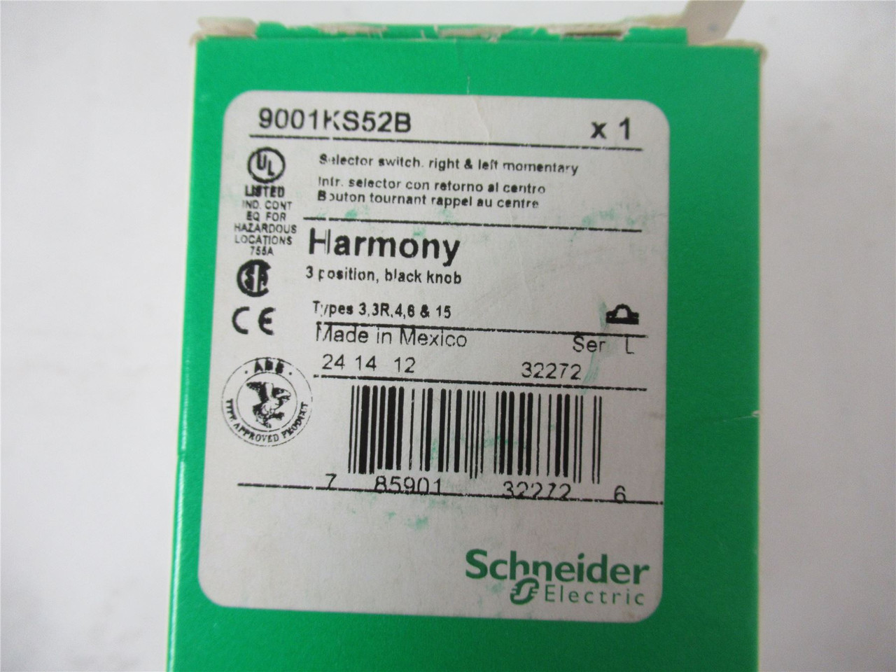 Schneider 9001KS52B; 3 Position Selector Switch Head