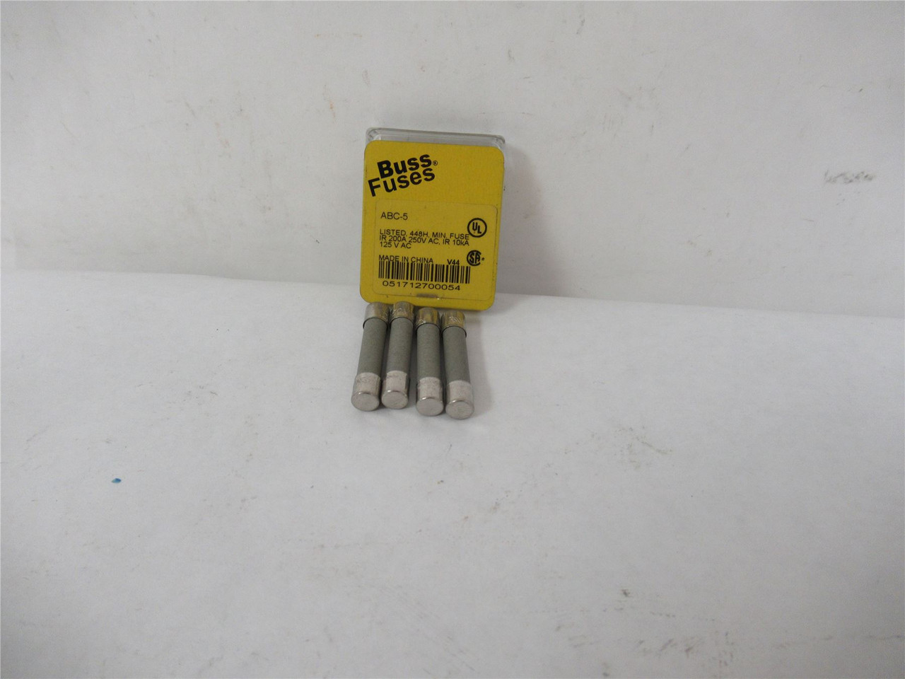 Bussmann ABC5R; Lot-4 Fuses 5A 250VAC/125VDC