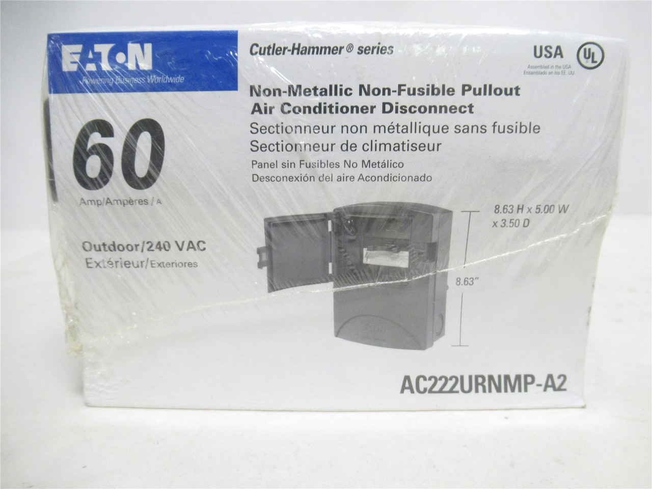 Eaton AC222URNMP-A2; Molded Case Switch Disconnect; 60A; 240V