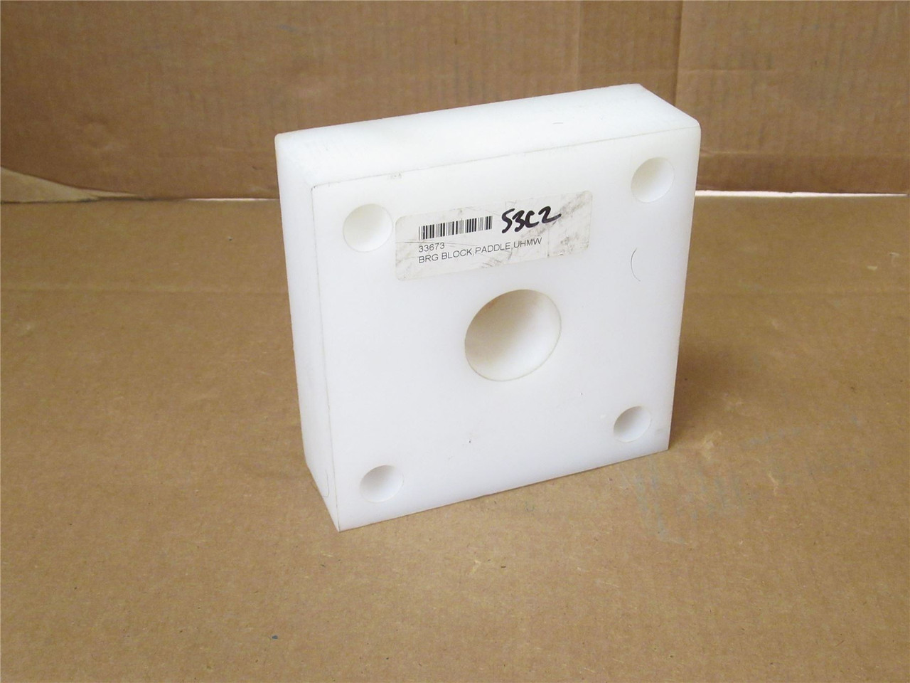 Prime Equipment 33673; Bearing Block UHMW; 5-7/8" Square OD