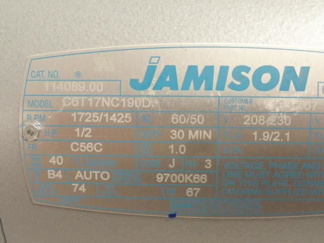 Leeson 114089; AC Motor; 1/2Hp; 208-230/460V; 1725Rpm; 3Ph