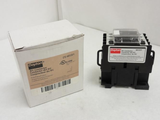 Dayton 6ECD1; Contactor; 12A; 3P; 600V Max; Coil: 24V