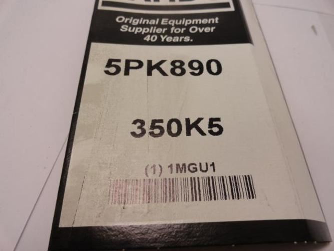 Bando 5PK890; Serpentine Belt 350K5; 5-ribs 35.0"L; 1MGU1