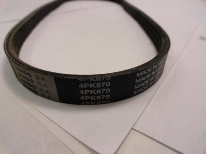 Bando 4PK870; Serpentine Belt 343K4; 4-ribs 34.3"L; 1MGJ9