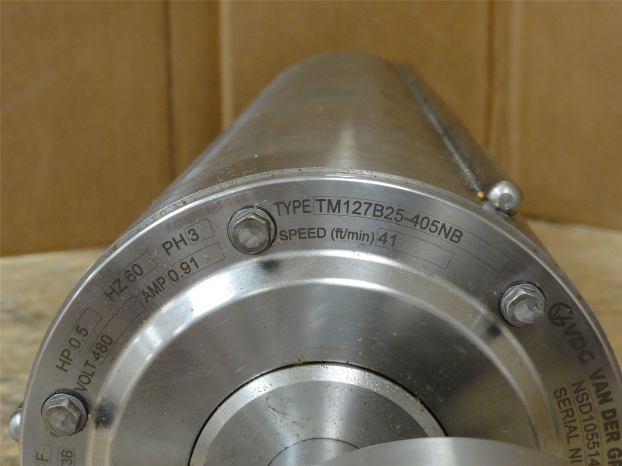 VanderGraaf TM127B25-405NB; Drum Motor Belt Width 19" 41ft/min