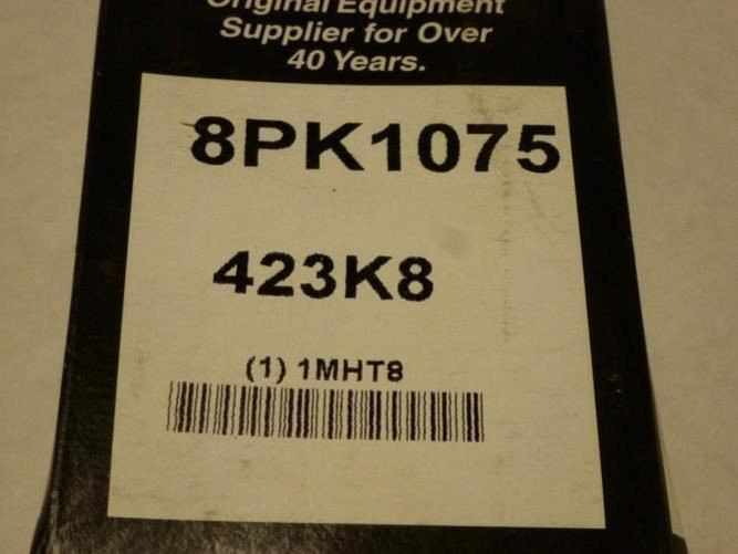 Bando 423K8; Serpentine Belt 8PK1075