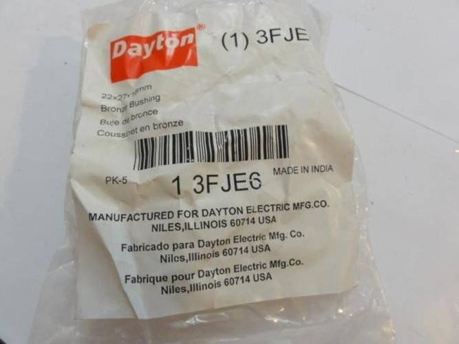 Dayton 3FJE6; Bag-5 Sleeve Bearing; 22mm ID; 27mm OD