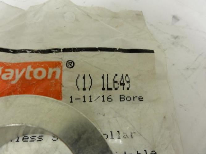 Dayton 1L649; Stainless Steel Shaft Collar 1-11/16in  ID