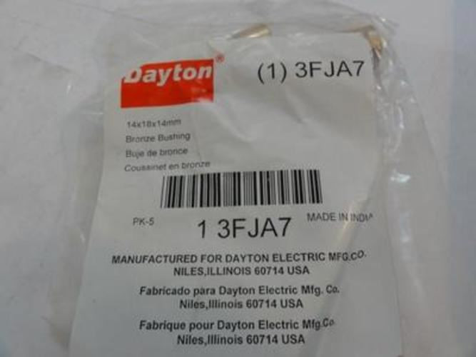 Dayton 3FJA7; Bag-5 Bronze Sleeve Bearing; 14mm ID; 18mm OD