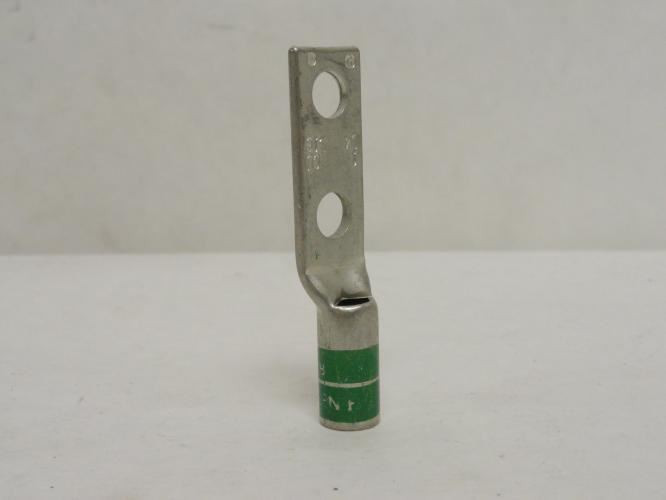 MFG- 54208; Copper Crimp Connector # 1AWG; 2-Hole; 5/16" Stud