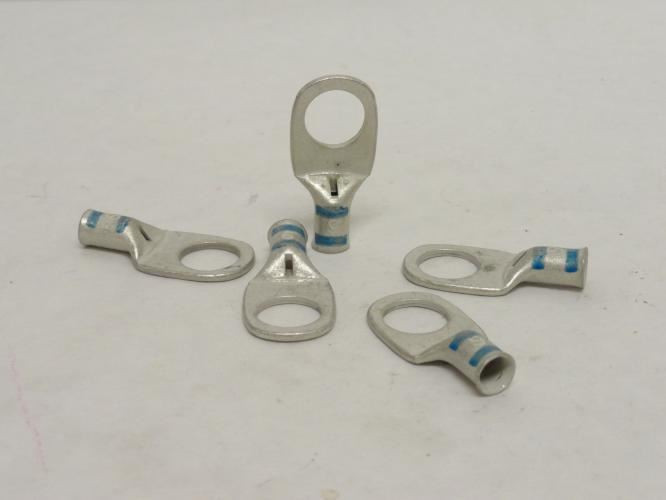 ILSCO CCL-6-12; Lot-5 Copper Compression Lugs; # 6 AWG; 1/2" Stud