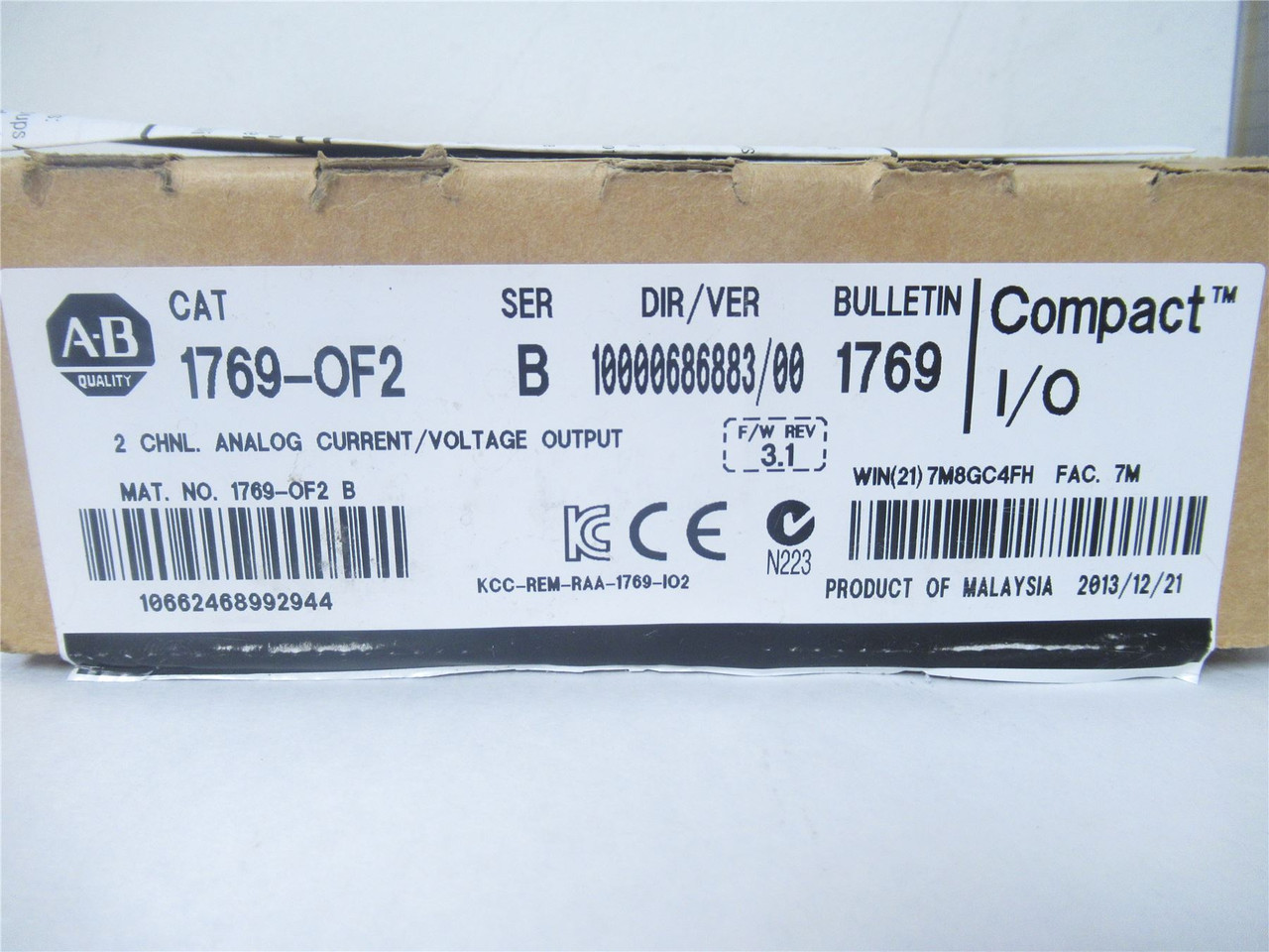 Allen-Bradley 1769-0F2; CompactLogix; I/O  Module; 5-24VDC
