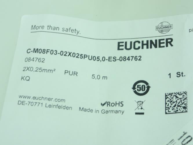 Euchner C-M08F03-02X025PU05;0-ES-084762; M8 Connector Cable