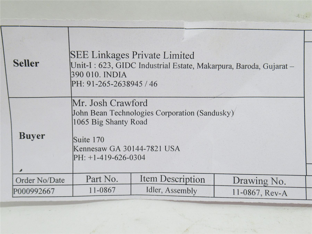 BAL 25-2466; Blade Wheel Idler; SS; 1-1/8"ID x 14"OD