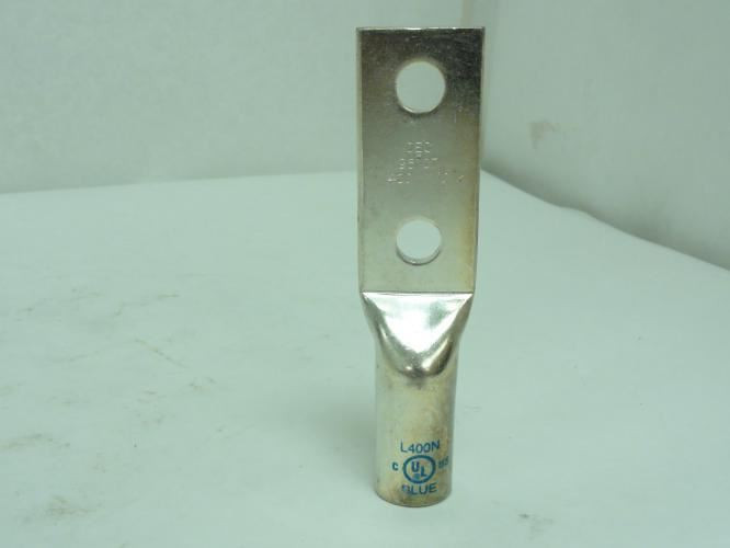 NSI L400N; Compression Lug 2 Hole; 1/2" Stud; 400 MCM; Blue