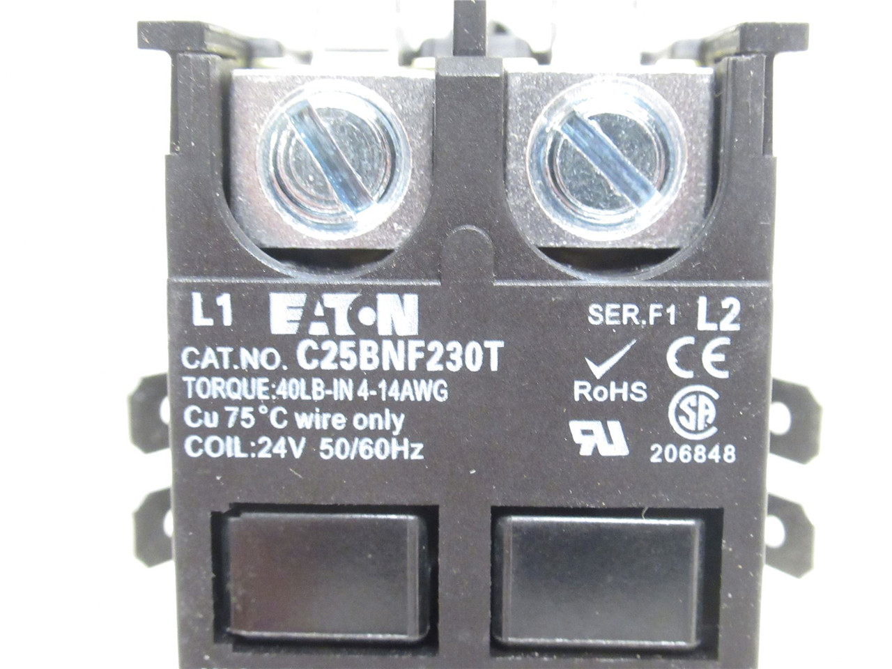 Eaton C25BNF230T; Contactor; 30A; 2P; 600VAC; Coil: 24VAC