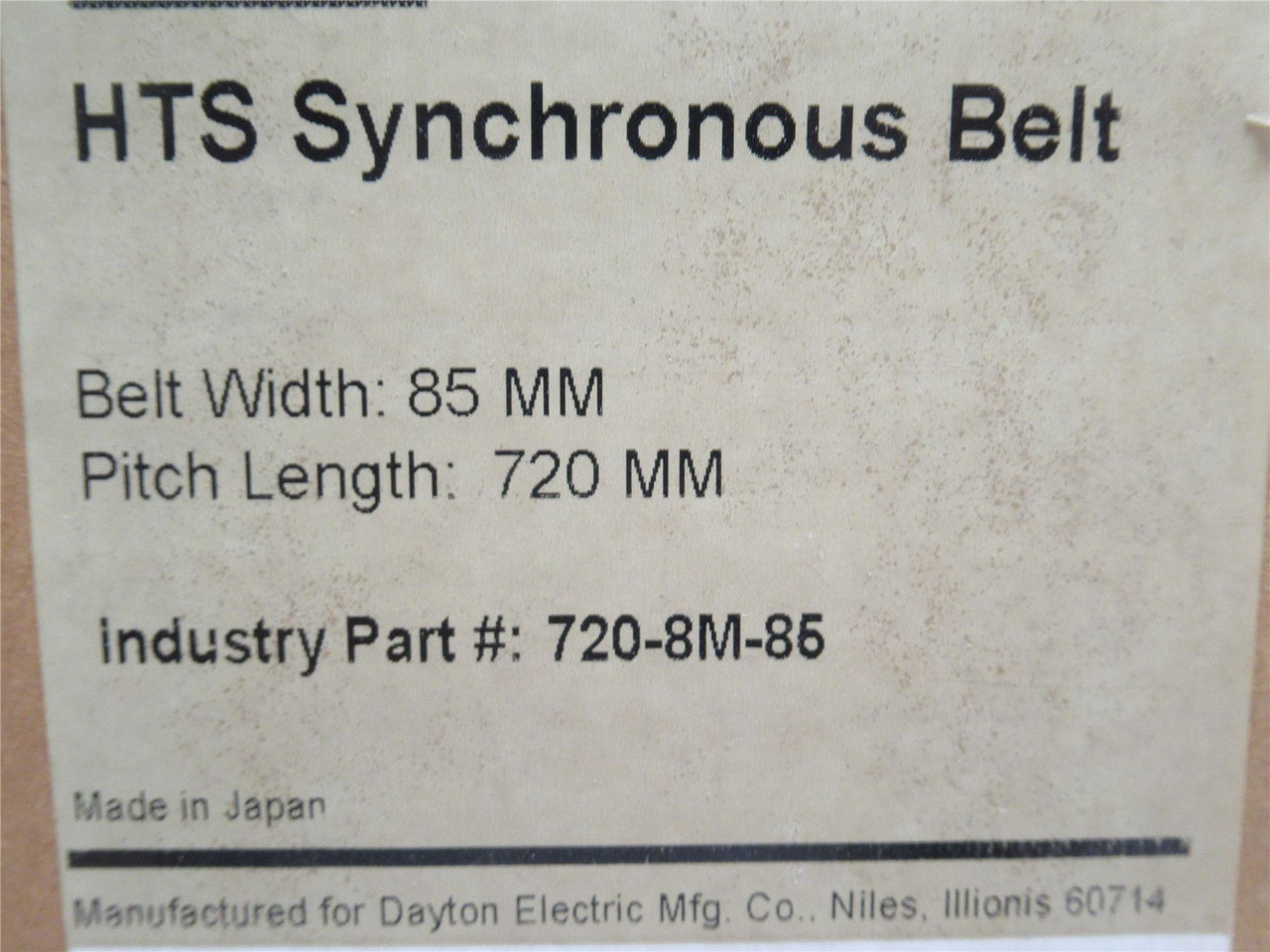 Bando 720-8M-85; HTS Belt 720mmL 85mmW 8mm Pitch