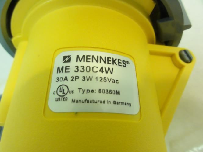 Mennekes ME330C4W; Connector; 30A; 2P; 3W; 125V; Watertight