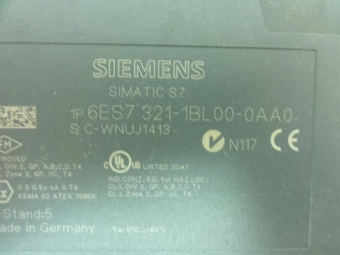 Siemens 6ES7-321-1BL00-0AA0; Digital Input Module; 24VDC