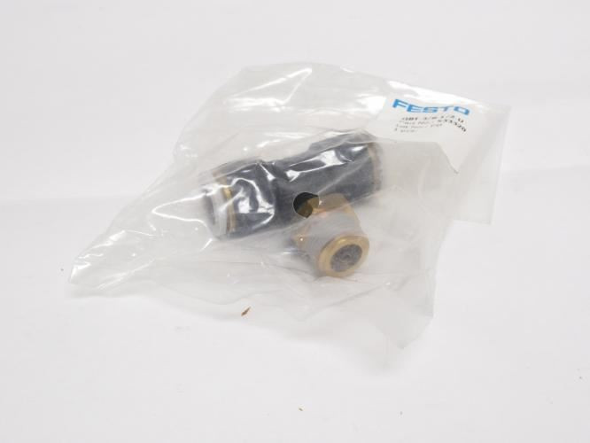 Festo QBT-3/8-1/2-U; Air Tee Fitting 533320 1/2" PTC x 3/8NPT