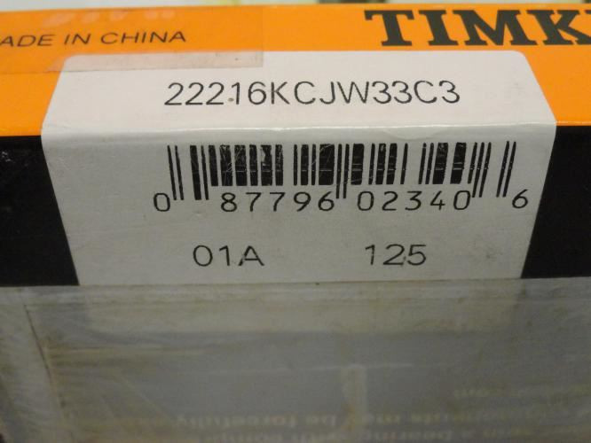 Timken 22216KEJW33C3; Spherical Roller Bearing 80 ID x 140mm OD