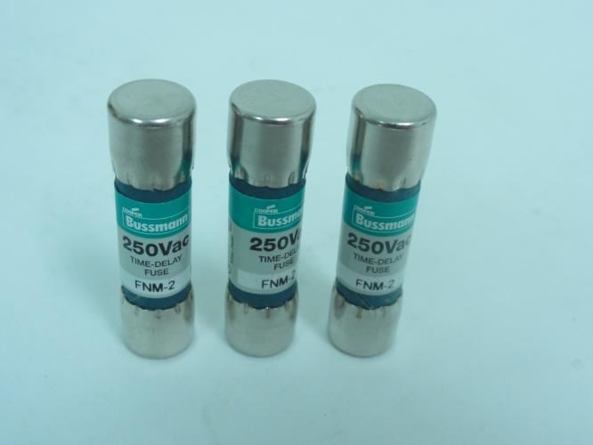 Bussmann FNM-2; Lot-3 Time Delay Fuses; 2A; 250VAC